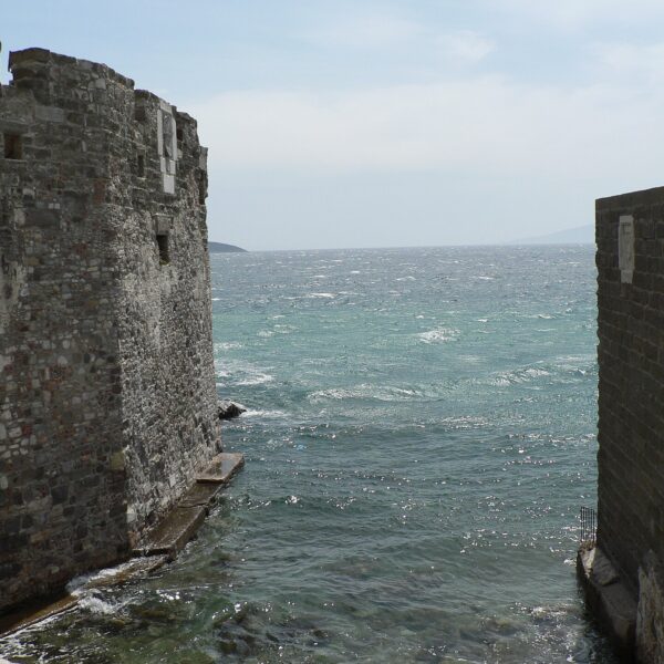Inside Bodrum Castle, along the seaward wall