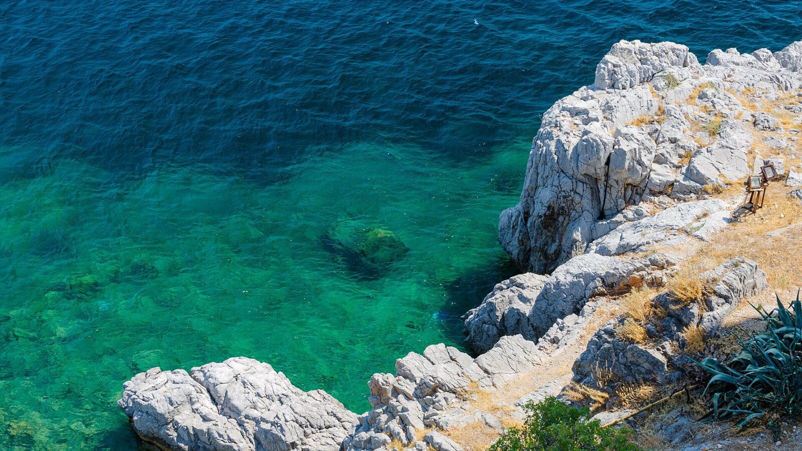 Cliff at Bodrum Castle, Turkey.